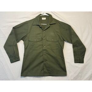 Vintage US Army OG-507 Utility Shirt Olive Green Military Issue 15.5x33 8006-78